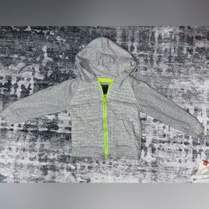 Kids Gray Hoodie with Neon Green Accents